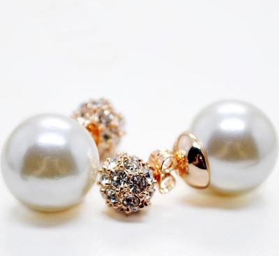 欧美时尚气质款 两用珍珠镶钻耳钉批发指南